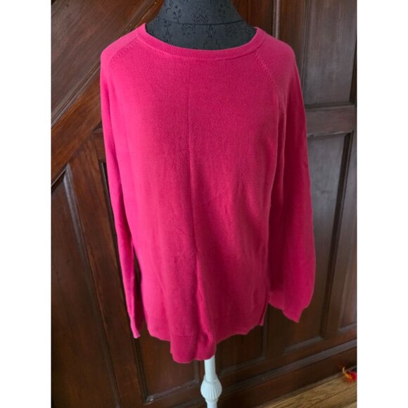 Gap Womens Pink Sweater With Striped Elbow Patches L - Picture 2 of 8